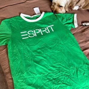 Esprit is back! White Trimmed Green T-Shirt!